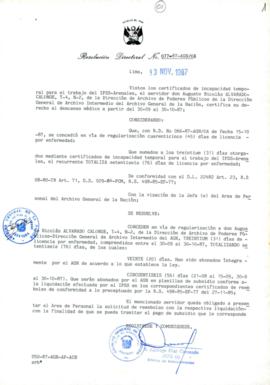 Resolución Directoral N° 77-87-AGN-OA