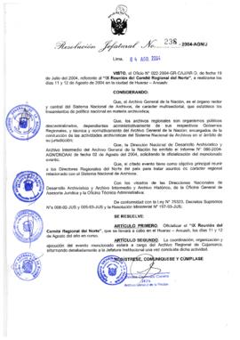 Resolución Jefatural N° 238-2004-AGN/J