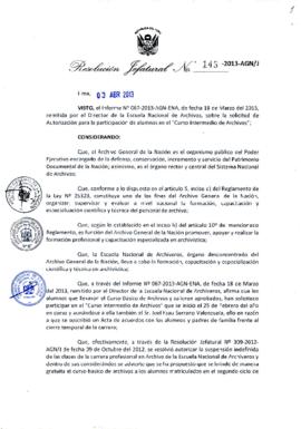 Resolución Jefatural N° 143-2013-AGN/J