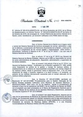 Resolución Directoral N° 040-2016-AGN/OTA