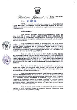 Resolución Jefatural N° 126-2014-AGN/J