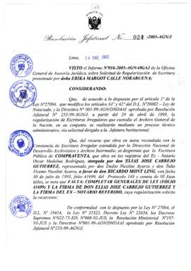 Resolución Jefatural N° 024-2005-AGN/J