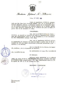 Resolución Jefatural N° 329-1991/AGN/J