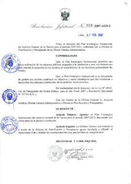Resolución Jefatural N° 059-2007-AGN/J