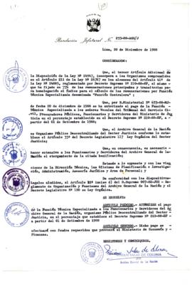 Resolución Jefatural N° 233-1988/AGN/J
