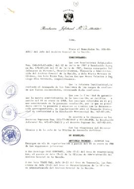 Resolución Jefatural N° 003-1988/AGN/J