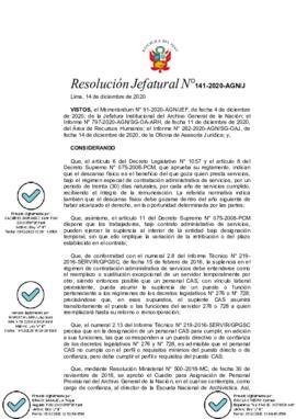 Resolución Jefatural N° 141-2020-AGN/J