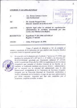 INFORME 261-2006-AGN/OGAJ