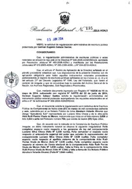 Resolución Jefatural N° 195-2014-AGN/J