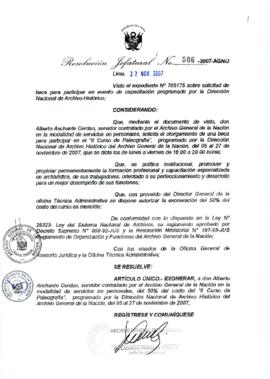 Resolución Jefatural N° 506-2007-AGN/J