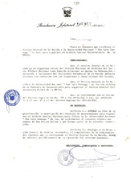 Resolución Jefatural N° 077-1987/AGN/J