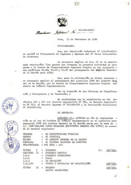 Resolución Jefatural N° 211-1990/AGN/J