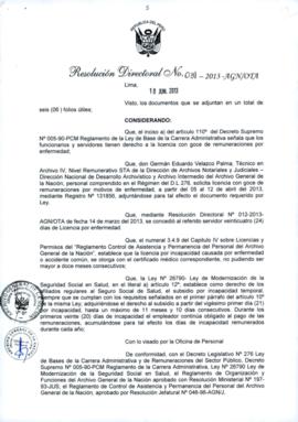 Resolución Directoral N° 031-2013-AGN/OTA