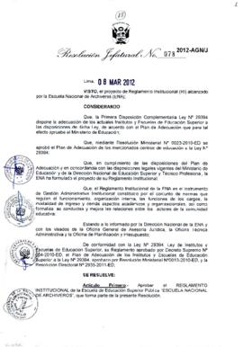 Resolución Jefatural N° 078-2012-AGN/J