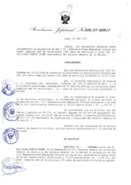 Resolución Jefatural N° 098-1997/AGN/J