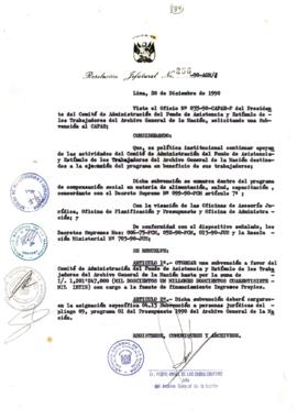 Resolución Jefatural N° 256-1990/AGN/J
