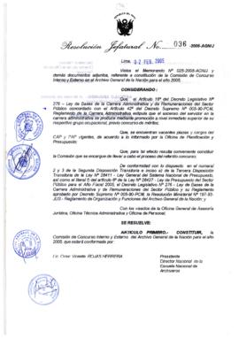 Resolución Jefatural N° 036-2005-AGN/J