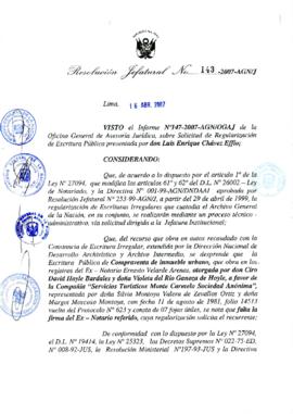 Resolución Jefatural N° 143-2007-AGN/J