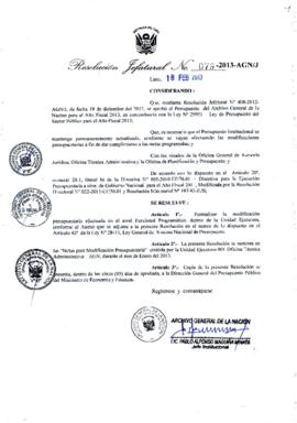 Resolución Jefatural N° 079-2013-AGN/J