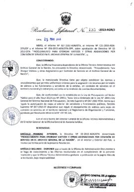 Resolución Jefatural N° 135-2013-AGN/J