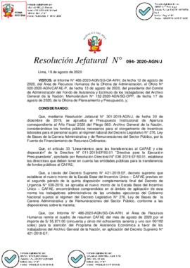 Resolución Jefatural N° 094-2020-AGN/J