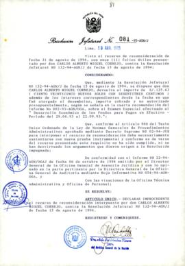 Resolución Jefatural N° 081-1995/AGN/J