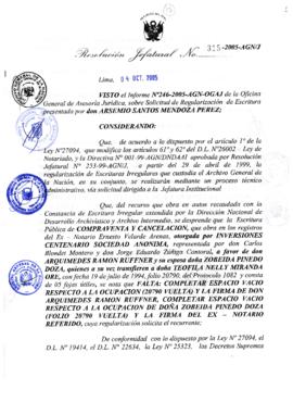 Resolución Jefatural N° 315-2005-AGN/J