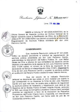 Resolución Jefatural N° 336-2008-AGN/J