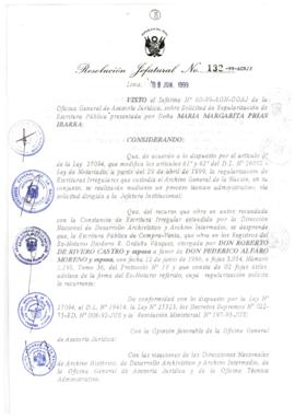 Resolución Jefatural N° 132-1999/AGN/J