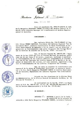Resolución Jefatural N° 072-1993/AGN/J