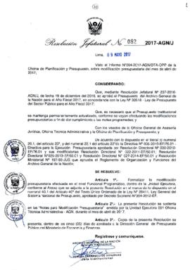 Resolución Jefatural N° 082-2017-AGN/J