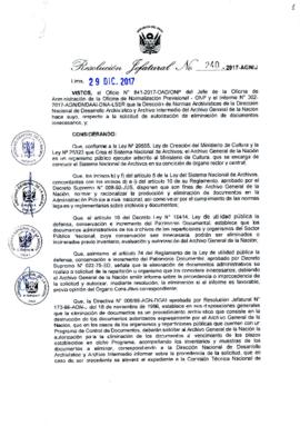 Resolución Jefatural N° 240-2017-AGN/J