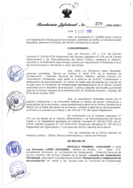 Resolución Jefatural N° 270-2002/AGN/J