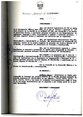 Resolución Jefatural N° 050-1985/AGN/J