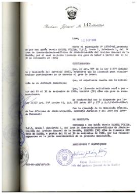 Resolución Jefatural N° 147-1986/AGN/J