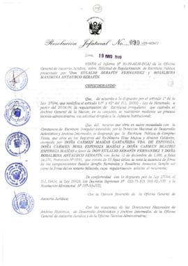 Resolución Jefatural N° 090-1999/AGN/J