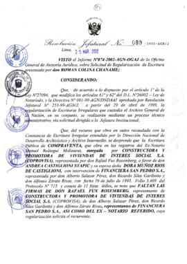 Resolución Jefatural N° 089-2002/AGN/J