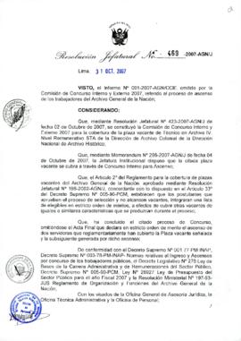 Resolución Jefatural N° 469-2007-AGN/J