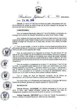 Resolución Jefatural N° 161-2018-AGN/J