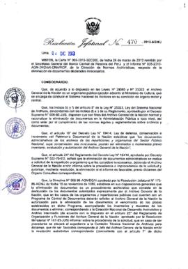 Resolución Jefatural N° 470-2013-AGN/J