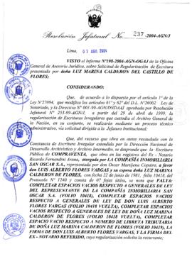 Resolución Jefatural N° 237-2004-AGN/J