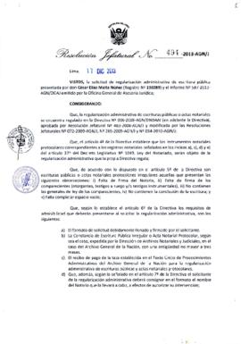 Resolución Jefatural N° 494-2013-AGN/J
