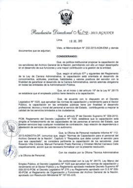 Resolución Directoral N° 046-2013-AGN/OTA