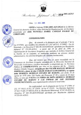 Resolución Jefatural N° 253-2005-AGN/J