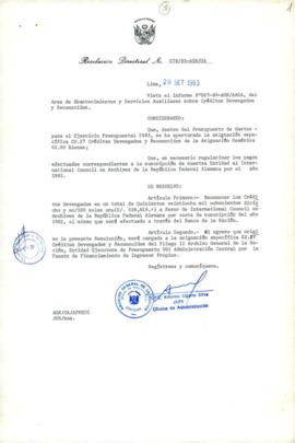 Resolución Directoral N° 78-83-AGN/OA