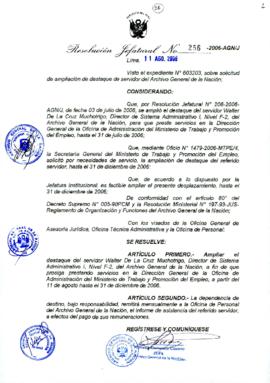 Resolución Jefatural N° 256-2006-AGN/J
