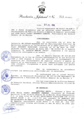 Resolución Jefatural N° 121-1998/AGN/J