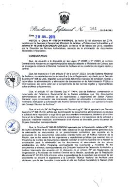 Resolución Jefatural N° 161-2015-AGN/J