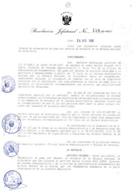 Resolución Jefatural N° 138-1998/AGN/J