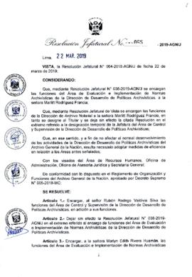 Resolución Jefatural N° 065-2019-AGN/J